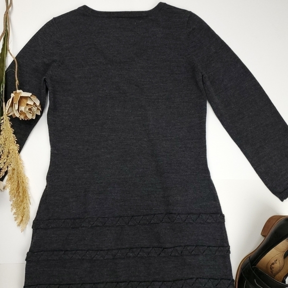 Calvin Klein Charcoal Grey Wool Sweater Dress - Picture 4 of 12
